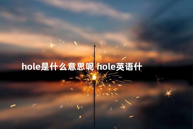 hole是什么意思呢 hole英语什么意思